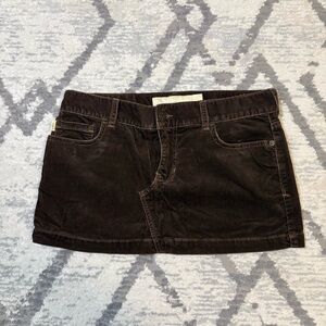 Vintage Y2K Low Waist Hollister Brown Corduroy Mini Skirt